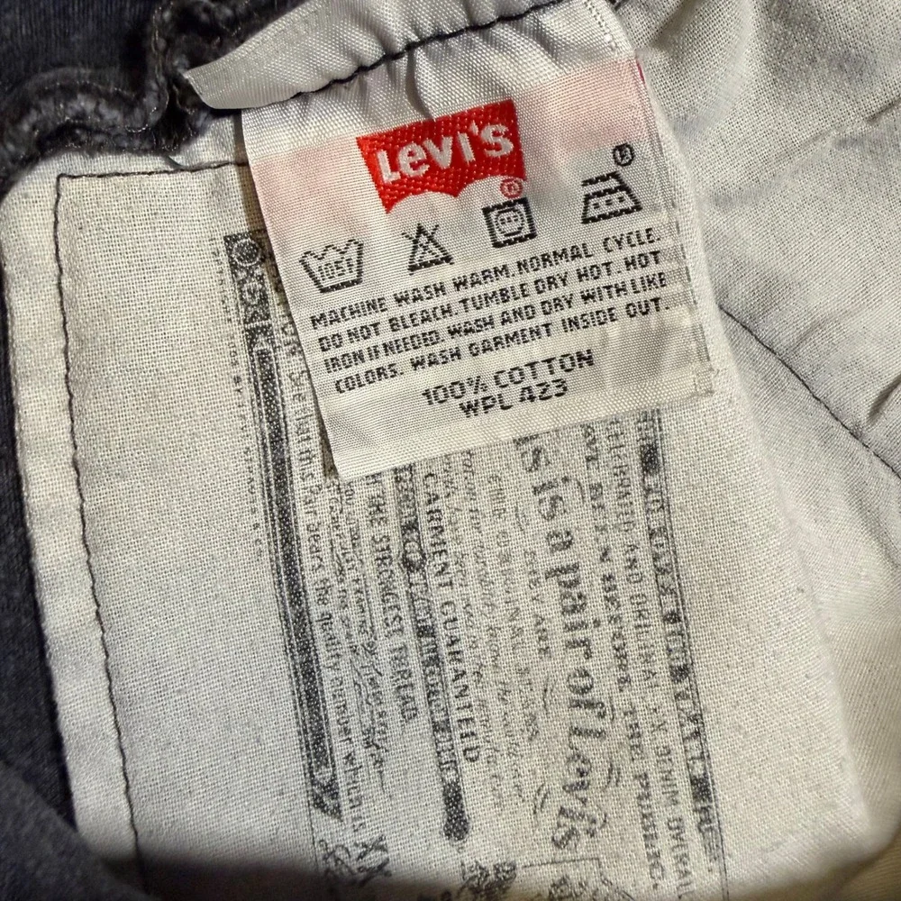 Vintage Levis 501 Original Fit Straight Leg Faded Black Jeans Button Fly 34x30